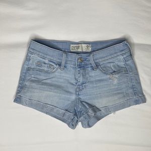 Abercrombie & Fitch Low Rise Distressed Denim Shorts